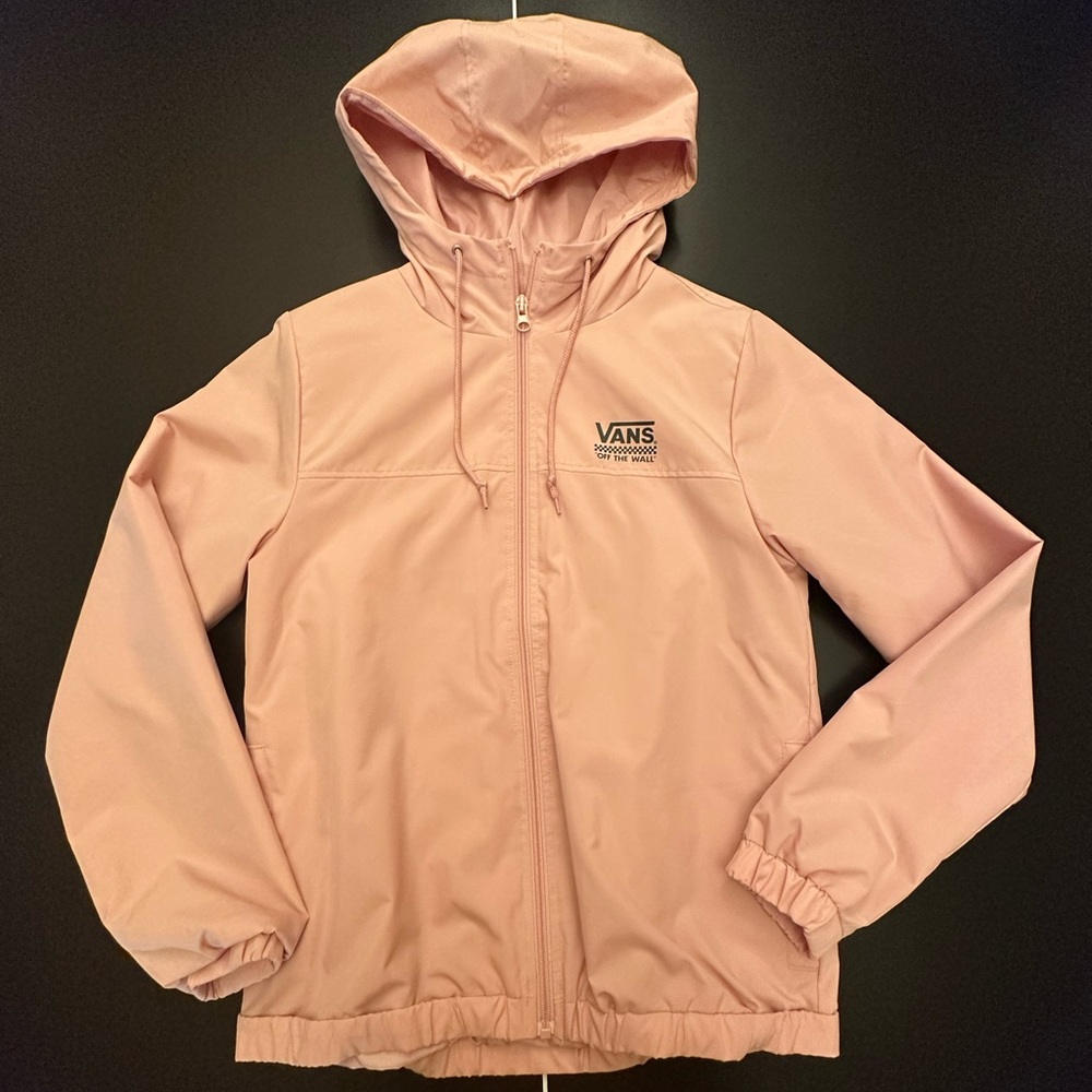 Vans Logo Windbreaker Jacket Size XS Pink